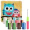 5-Piece Owl Latch Hook Pillow Kit, Rug Hooking Kits for Adult Kids Beginners, DIY Crafts (16 x 16 In)